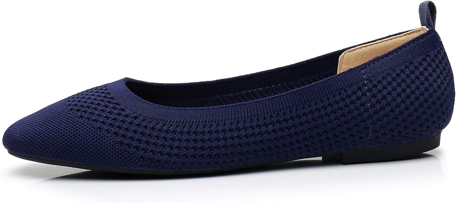 VenusCelia Women's Flexible Knit Flat Shoe