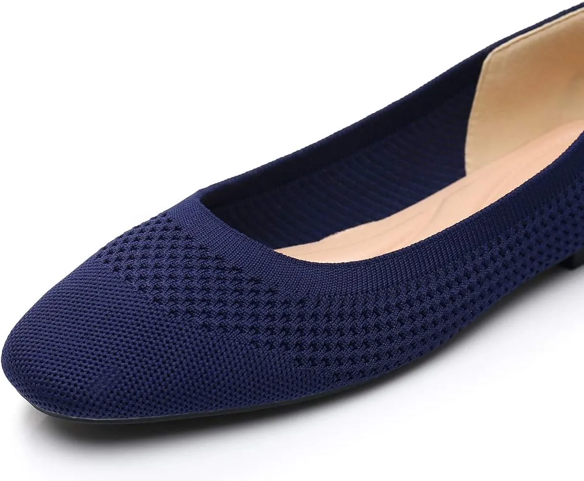 VenusCelia Women's Flexible Knit Flat Shoe