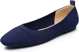VenusCelia Women's Flexible Knit Flat Shoe