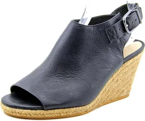 Via Spiga Ingrid Women US 8.5 Black Peep Toe Wedge Heel