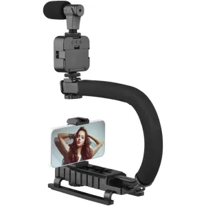Video Making Handheld Stabilizer Kit Camera Gimbal for Outdoor Videography Portable Video Camera Accessories C Shape Stabilizer for DSLR Mobile Phones DV