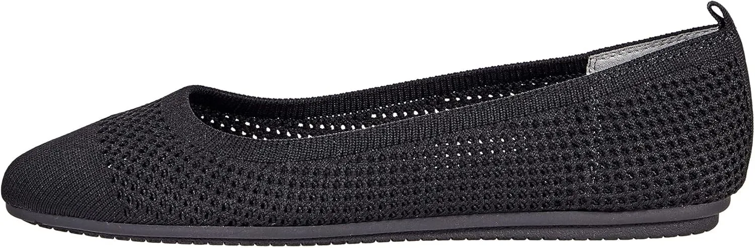 Vince Camuto Femils Black Knit Ballet Flats Flexible Fitted Comfort Shoes