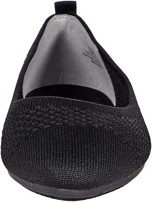 Vince Camuto Femils Black Knit Ballet Flats Flexible Fitted Comfort Shoes