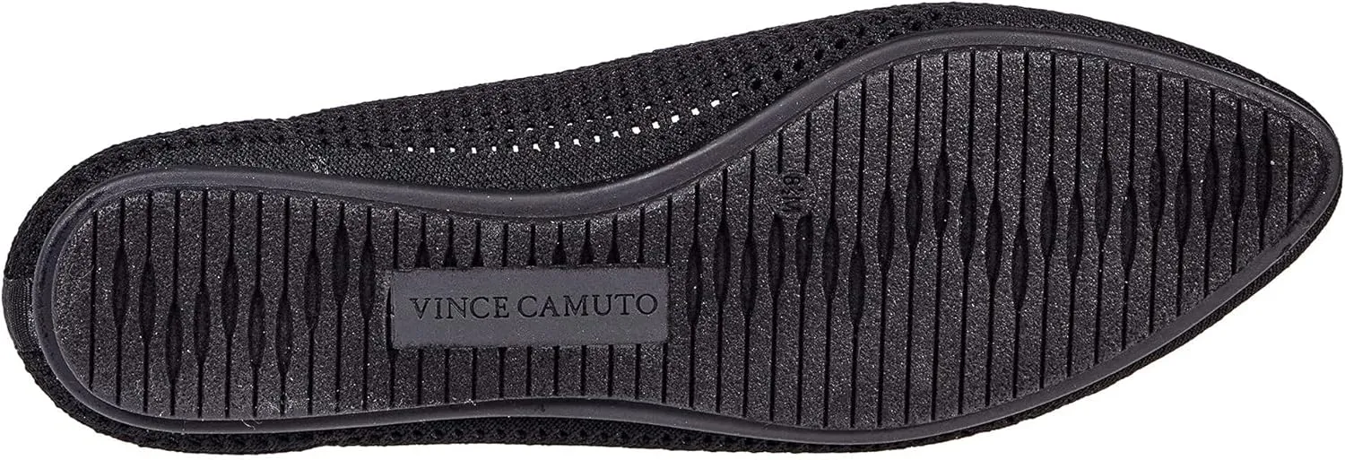 Vince Camuto Femils Black Knit Ballet Flats Flexible Fitted Comfort Shoes