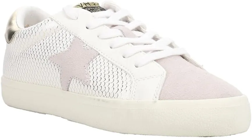 Vintage Havana Womens Kate Metallic Slip On Sneakers Shoes Casual - Gold, Grey, White