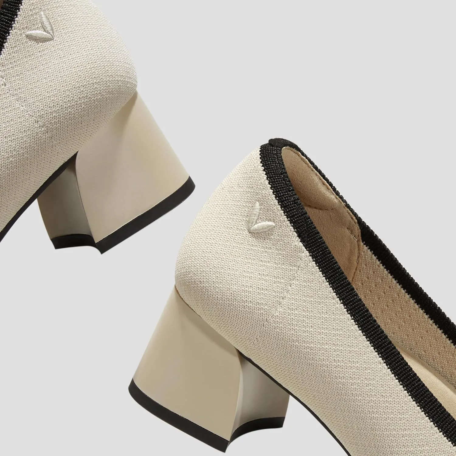 VIVAIA Julie Pro Women's Chic Retro-Inspired Round Toe 4.5cm/ 1.77”High Heels Slip on Dress Chunky Pumps Ideal for Commuting, Socializing, PartyRound-Toe Chunky Heels