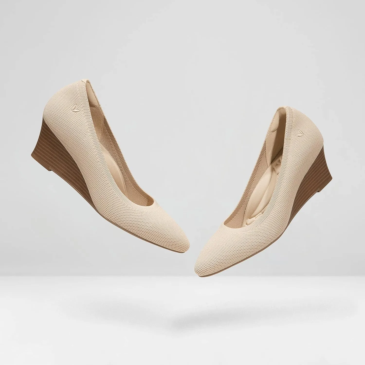 VIVAIA Tamia Wedge Women's Round Toe Wedge Pumps Shoes Comfortable Wedge Heels for Dressy Women Pumps with Arch Support