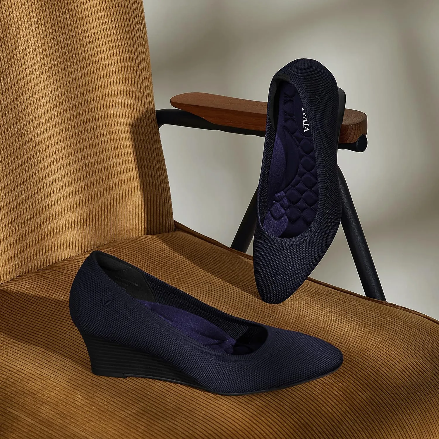 VIVAIA Tamia Wedge Women's Round Toe Wedge Pumps Shoes Comfortable Wedge Heels for Dressy Women Pumps with Arch Support
