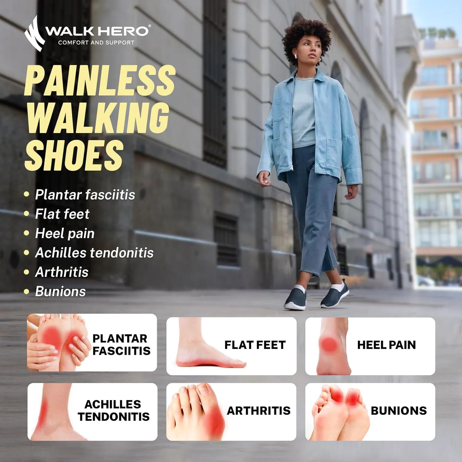 Walking Shoes Women for Plantar Fasciitis, Lightweight Orthopedic Womens Slip on Shoes, Breathable Mesh Upper Casual Loafers for Women with Flexible Instep