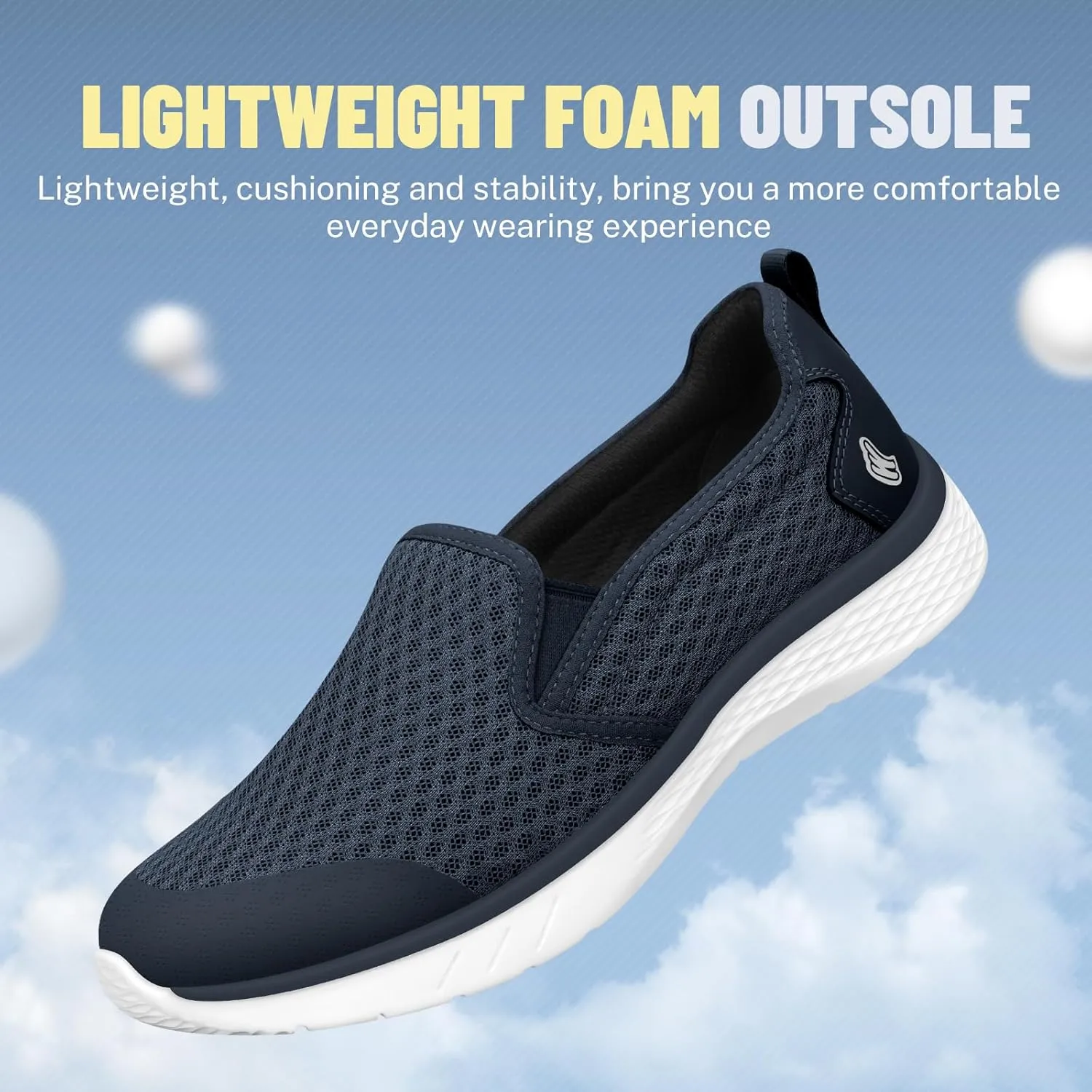 Walking Shoes Women for Plantar Fasciitis, Lightweight Orthopedic Womens Slip on Shoes, Breathable Mesh Upper Casual Loafers for Women with Flexible Instep