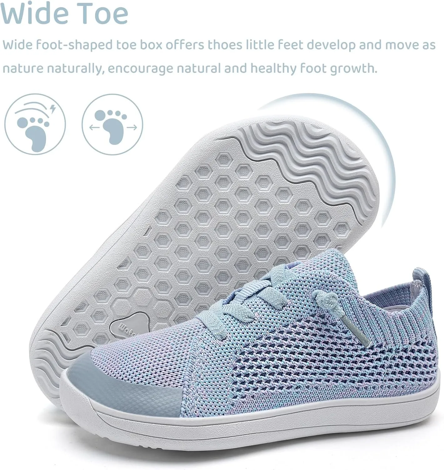 WateLves Toddler Little Kids Wide Barefoot Shoes Boys Girls Minimalist Sneakers Lightweight Breathable Walking Shoes | Naturally Splay | Flexible Fit