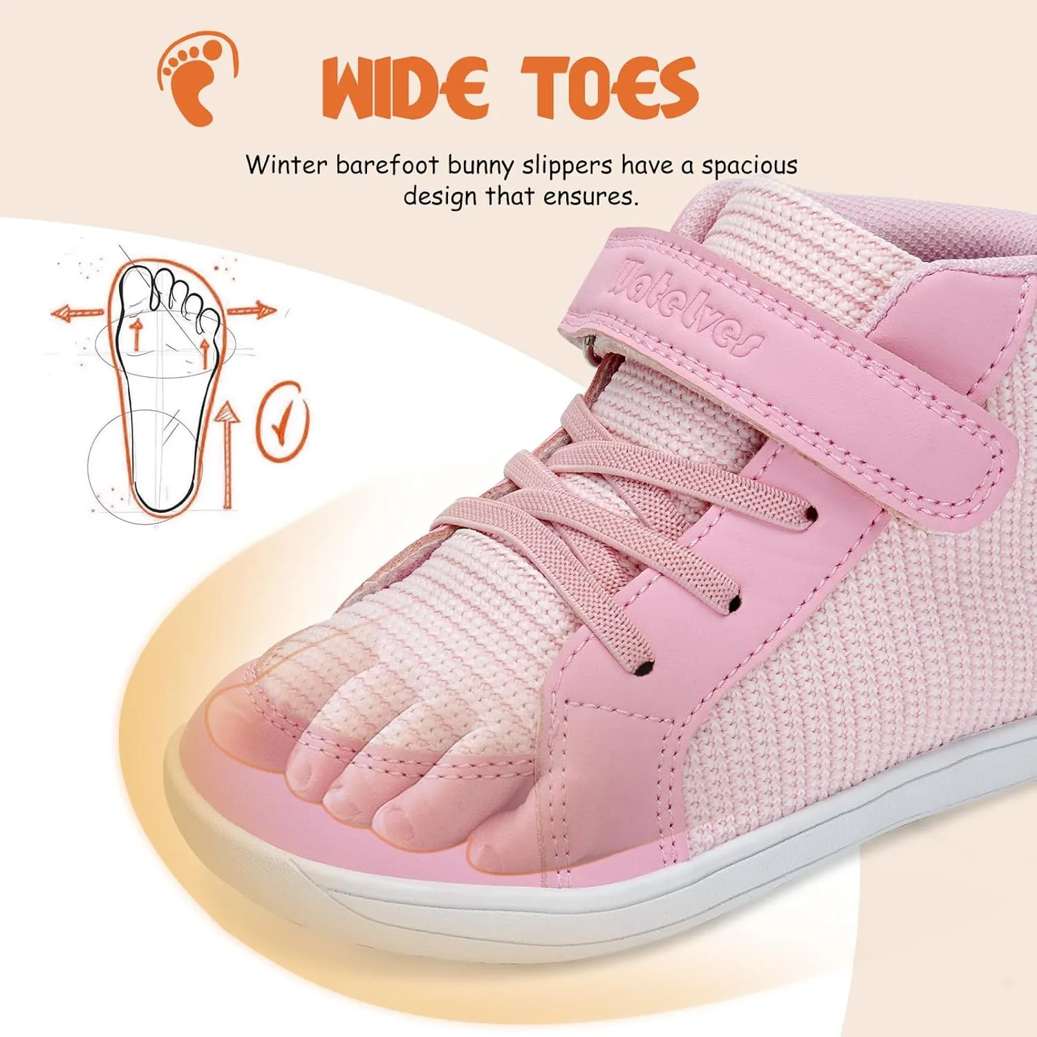 WateLves Toddler Little Kids Wide Barefoot Shoes Boys Girls Winter High Top Minimalist Sneakers Boots Walking Shoes for Indoor Outdoor | Naturally Splay | Flexible Fit
