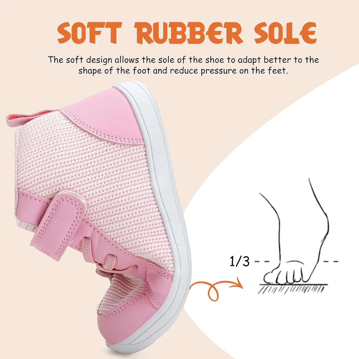 WateLves Toddler Little Kids Wide Barefoot Shoes Boys Girls Winter High Top Minimalist Sneakers Boots Walking Shoes for Indoor Outdoor | Naturally Splay | Flexible Fit