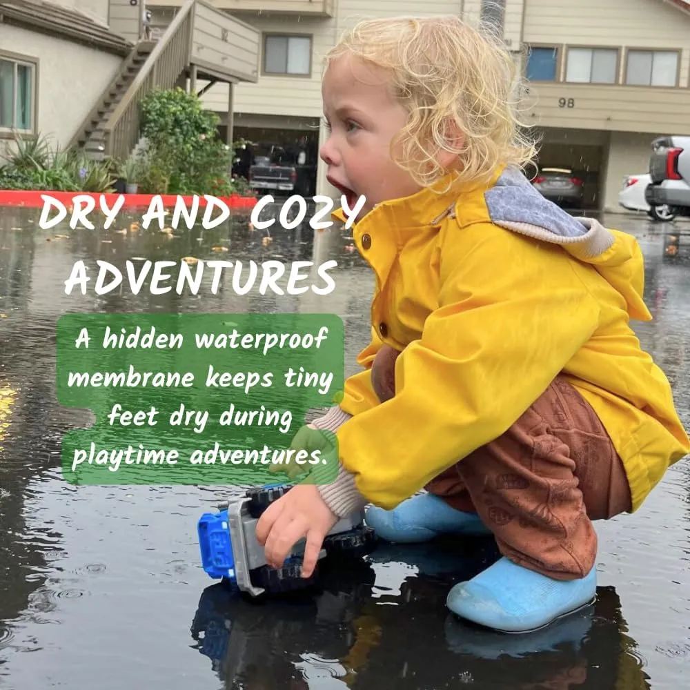 Water Resistant Sock Shoe | Walking Shoes for Infant and Toddlers | Flexible and Protective Sole | Easy Slip-on | Wide Footbed