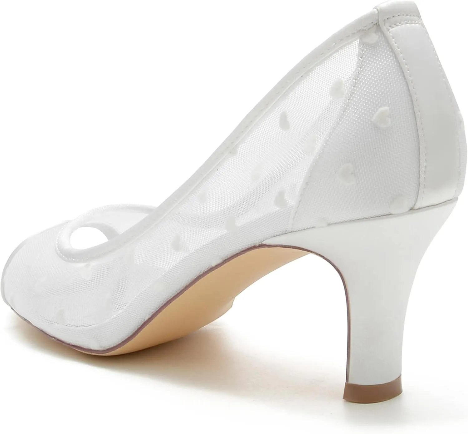 Wedding Shoes Women's Sandals Satin Bridal Low Heel Heel Shoes Chic Peep Toe Kitten Low Heels for Wedding Ballroom 6.5Cm