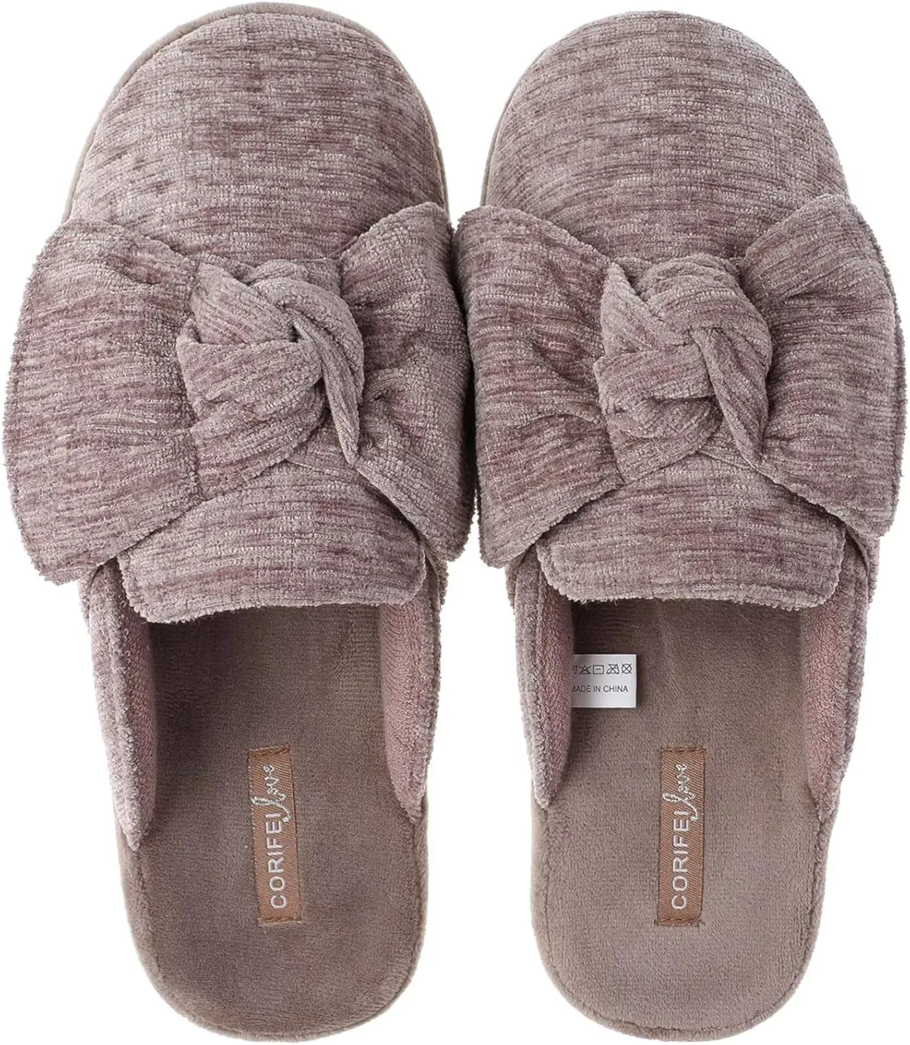 Wedge Style Slippers for Women Elegant House Shoes with Bow Indoor Outdoor Slides