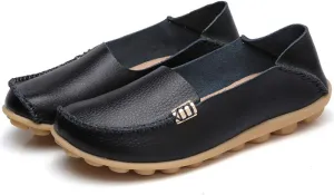 WERWAES Womens Casual Loafers Comfortable Leather Slip on Shoes Fashion Round Toe Moccasins Flats Soft Lightweight Walking Outdoor Loafers