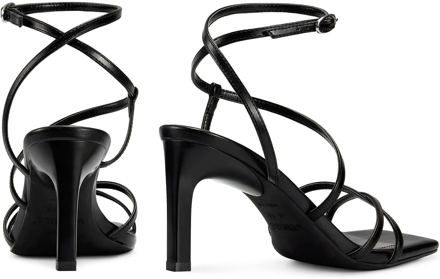 wetkiss Rude Heels for Women Strappy Heels Womens Heeled Sandals Ankle Strap Heel Nude High Heel Sandals Square Toe Open Toe Stiletto Summer Comfortable Prom Dressy Shoes