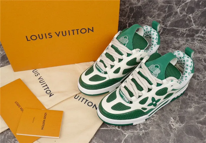 WHITE LV SKATE LOUIS GREEN Trackable Virtual VUITTON SNEAKER
