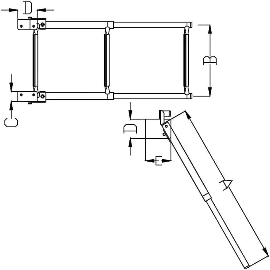 White Water - 3 Step Telescoping Folding Transom Ladder | Marine 304 Stainless Steel Boat Ladder | Rear Entry | Corrosion Resistant Non-Slip Steps | Pontoon Swim Platform Mount | B00363