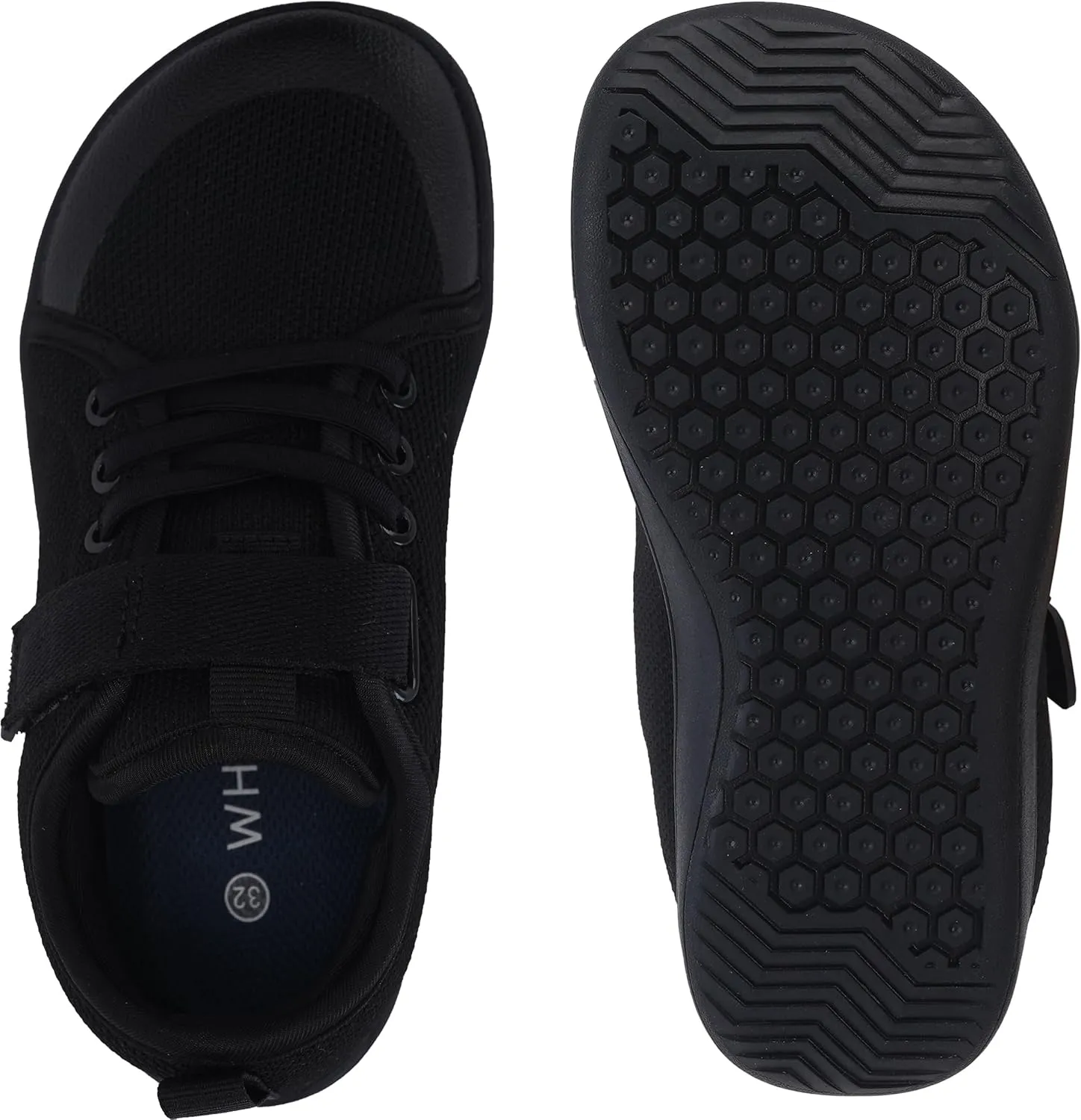 WHITIN Little/Big Kid Barefoot Shoes | Boys/Girls Lace-up Minimalist Sneakers | Wide Toe Box | Natural Flexible Fit