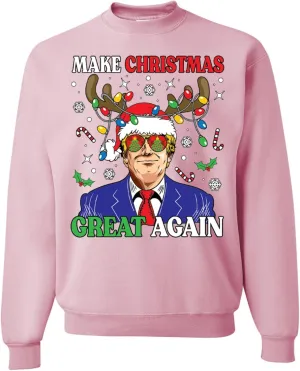 wild custom apparel Ugly Christmas Sweater 2024 COLLECTION LIGHT PINK Crew Neck Sweatshirt