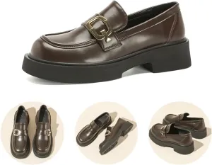 Women's Classic Thick-Soled Loafers British Style Lightweight and Comfortable Suitable for Daily Leisure Business Loafers