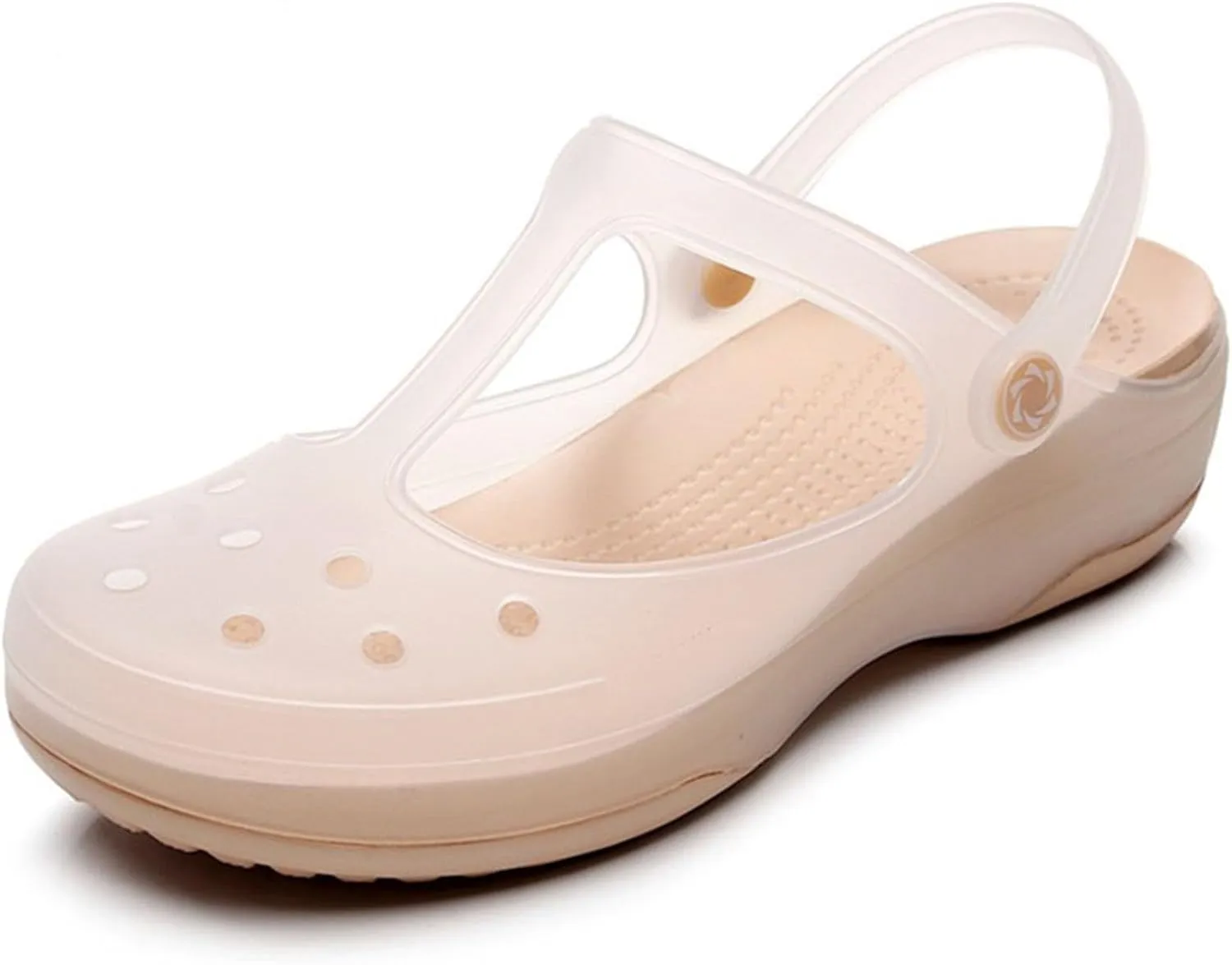 Women's Classic Transparent Solid Color Clogs Comfortable, Soft, and Non Slip Jelly Beach Sandals Outdoor Leisure Water Slippers