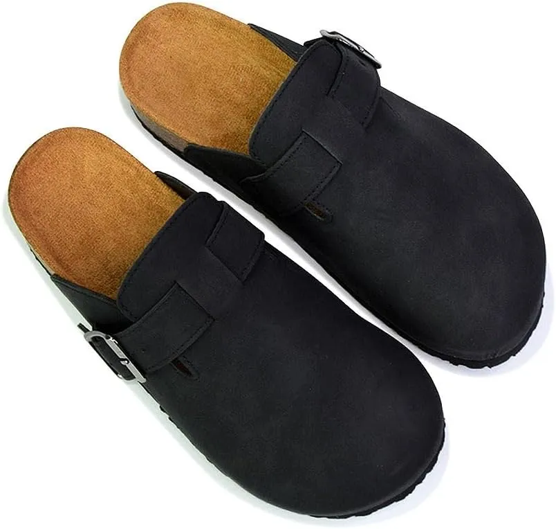 Womens Clogs Slider Ladies Casual Slip On Mule Flat Footbed Soft Cork Round Close Toe Shoes Size 3-8