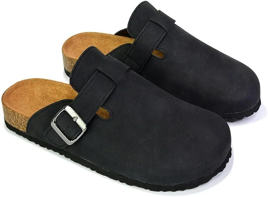 Womens Clogs Slider Ladies Casual Slip On Mule Flat Footbed Soft Cork Round Close Toe Shoes Size 3-8