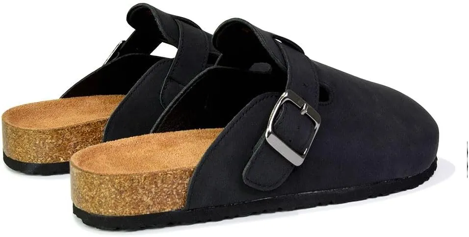 Womens Clogs Slider Ladies Casual Slip On Mule Flat Footbed Soft Cork Round Close Toe Shoes Size 3-8