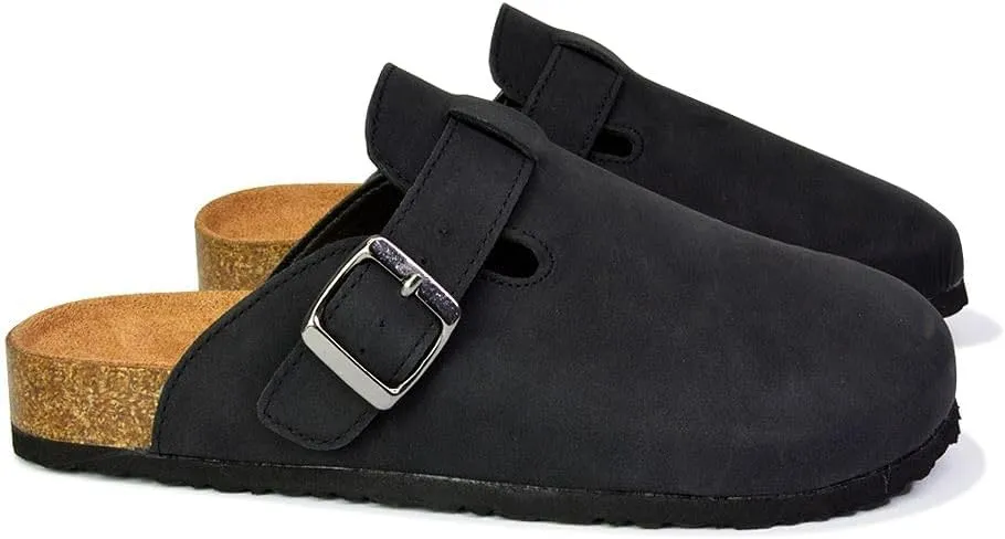 Womens Clogs Slider Ladies Casual Slip On Mule Flat Footbed Soft Cork Round Close Toe Shoes Size 3-8
