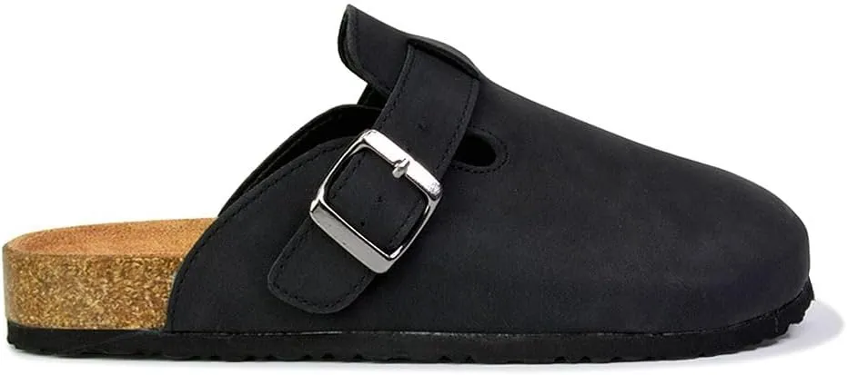 Womens Clogs Slider Ladies Casual Slip On Mule Flat Footbed Soft Cork Round Close Toe Shoes Size 3-8
