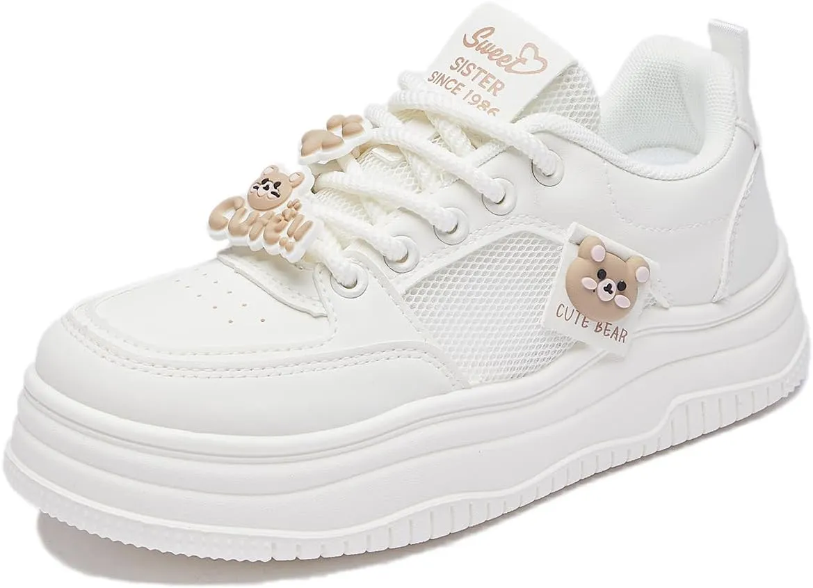 Women's Cute Breathable Walking Shoes Y2K Comfort Lightweight Platform Sneakers Casual Campus Sport Work