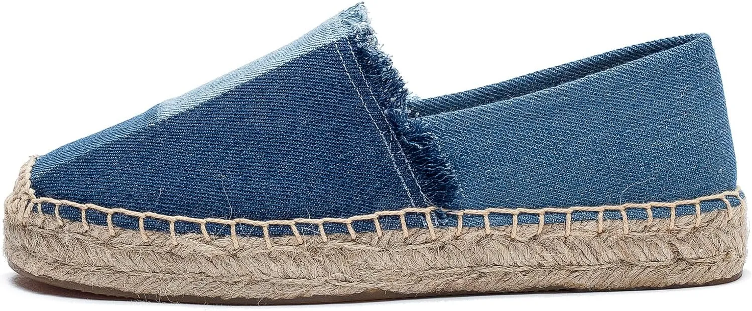 Women's Flat Espadrilles - Soft Women Sneakers Handcrafted Canvas Espadrille Fashion Simple Design Non-Slip Sole Suitable for Summer,Spring,Autumn