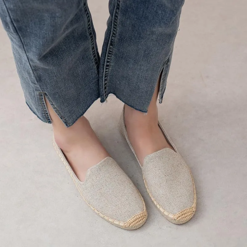 Women's Flat Espadrilles - Soft Women Sneakers Handcrafted Canvas Espadrille Fashion Simple Design Non-Slip Sole Suitable for Summer,Spring,Autumn