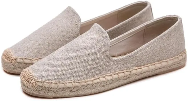 Women's Flat Espadrilles - Soft Women Sneakers Handcrafted Canvas Espadrille Fashion Simple Design Non-Slip Sole Suitable for Summer,Spring,Autumn