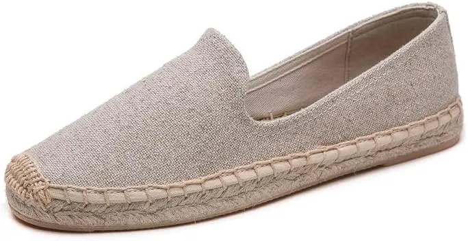 Women's Flat Espadrilles - Soft Women Sneakers Handcrafted Canvas Espadrille Fashion Simple Design Non-Slip Sole Suitable for Summer,Spring,Autumn