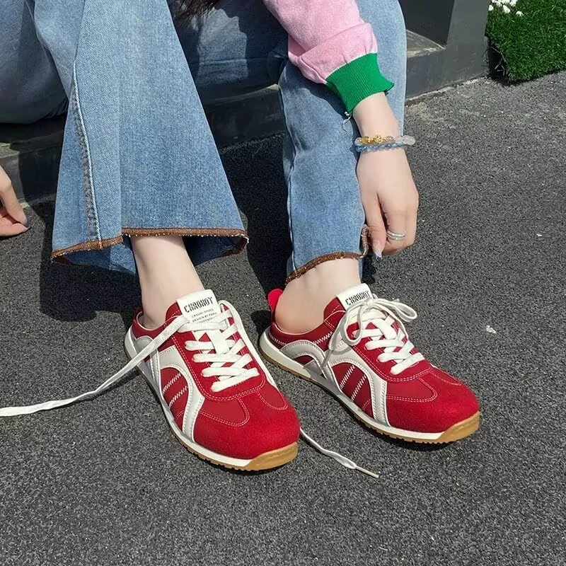 Women's Flat Mule Fashion SneakersSlip-On Comfortable CasualBackless Daily Walking Shoes,Womens Non-Slip Loafers Home & Indoor/Outdoor House Dressy Slippers