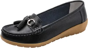 Women's Flats Shoes Womens Walking Flat Loafer Slip On Leather Loafer Comfortable Flat Shoes Comfortable Soft Slip On