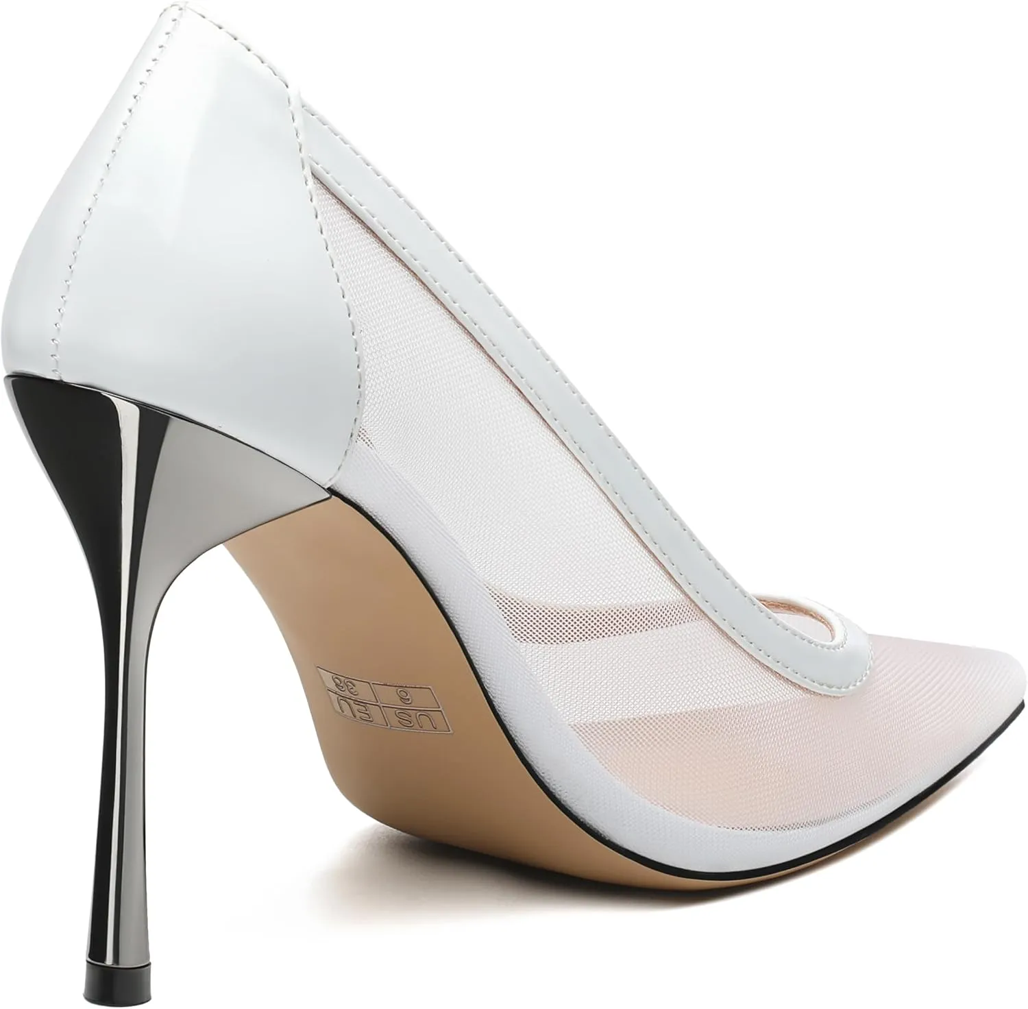 Womens Heeled Pumps, Pointed Stiletto Heels Shoes for Women, Sexy Mesh Upper High Heel Dressy Shoes 3.5"
