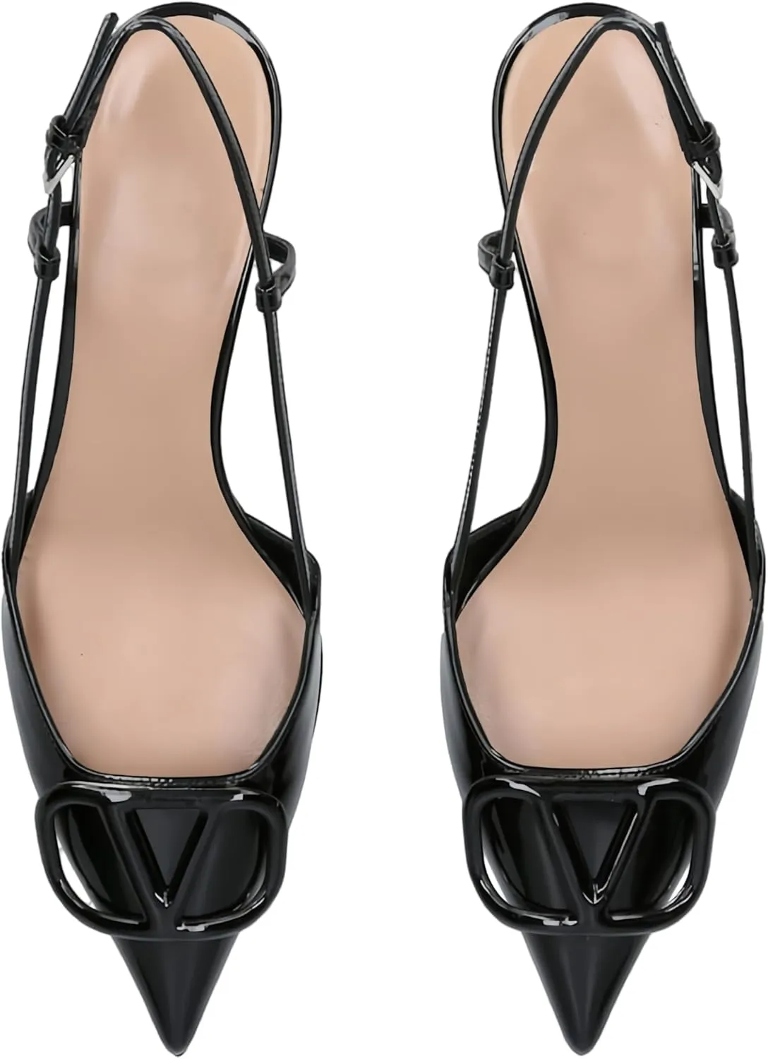 Women's Kitten Heel Slingback Pumps Closed Toe Pointed Toe Chic Low Heels for Work, Prom
