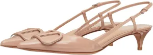 Women's Kitten Heel Slingback Pumps Closed Toe Pointed Toe Chic Low Heels for Work, Prom