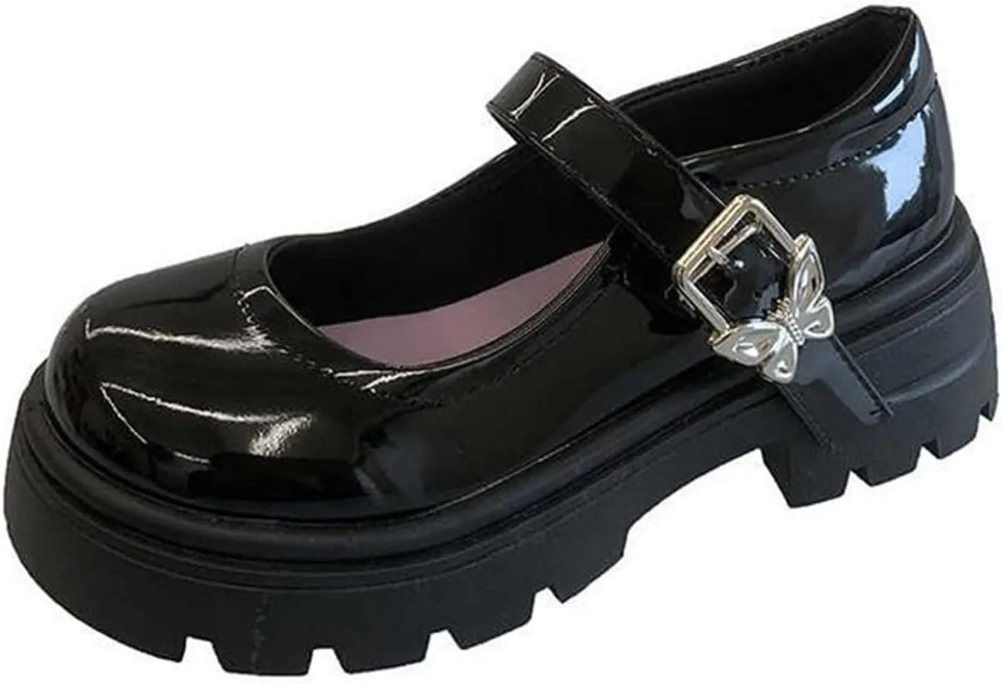 Women's Mary Jane Loafers Vegan Platform Pumps Chunky Heel Slip On Shoes for Spring/Summer with Skirts - Comfortable Single Shoes,White-40