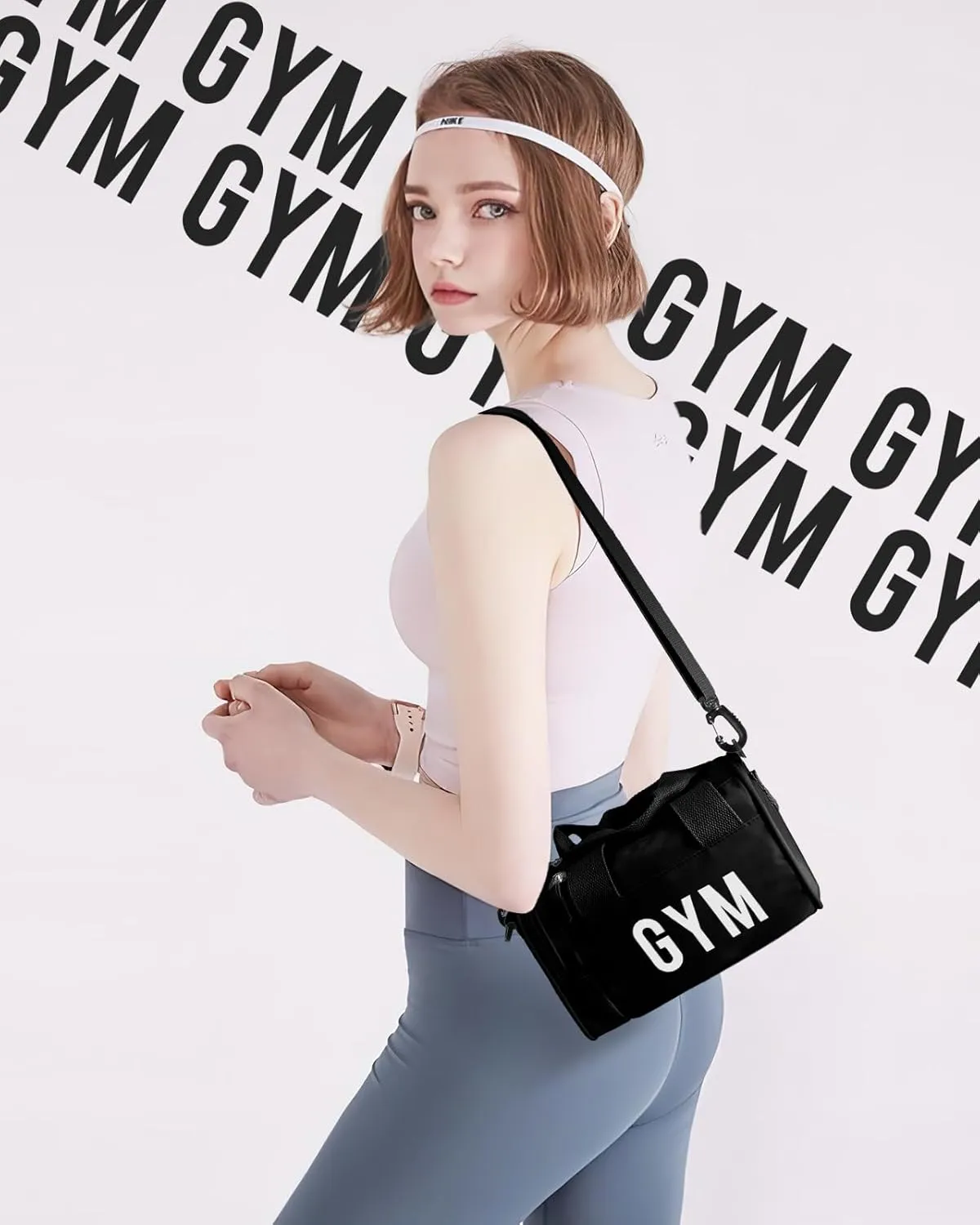 Women's Mini Gym Bag - Fashionable and Cute Sports Bag, Small Duffel Crossbody Gym Handbag for Travel/Hiking