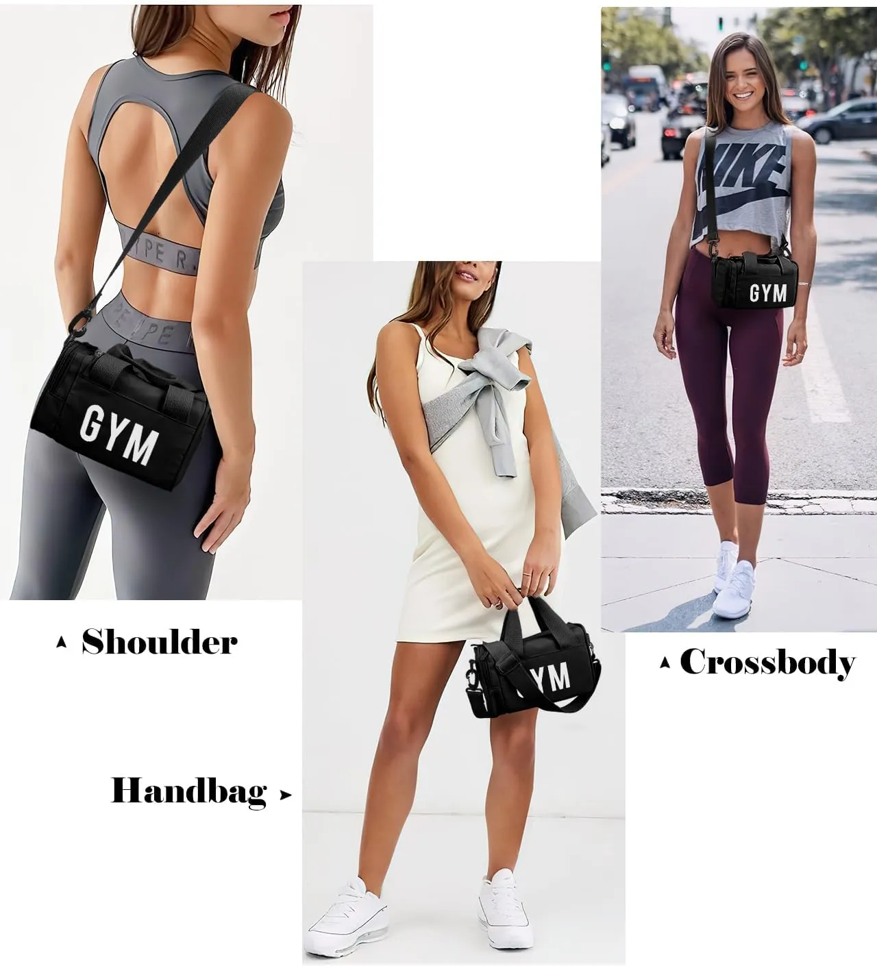 Women's Mini Gym Bag - Fashionable and Cute Sports Bag, Small Duffel Crossbody Gym Handbag for Travel/Hiking