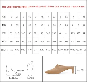 Women's Mule Heels Square Toe Low Chunky Blade Heel Slide on Backless Pumps