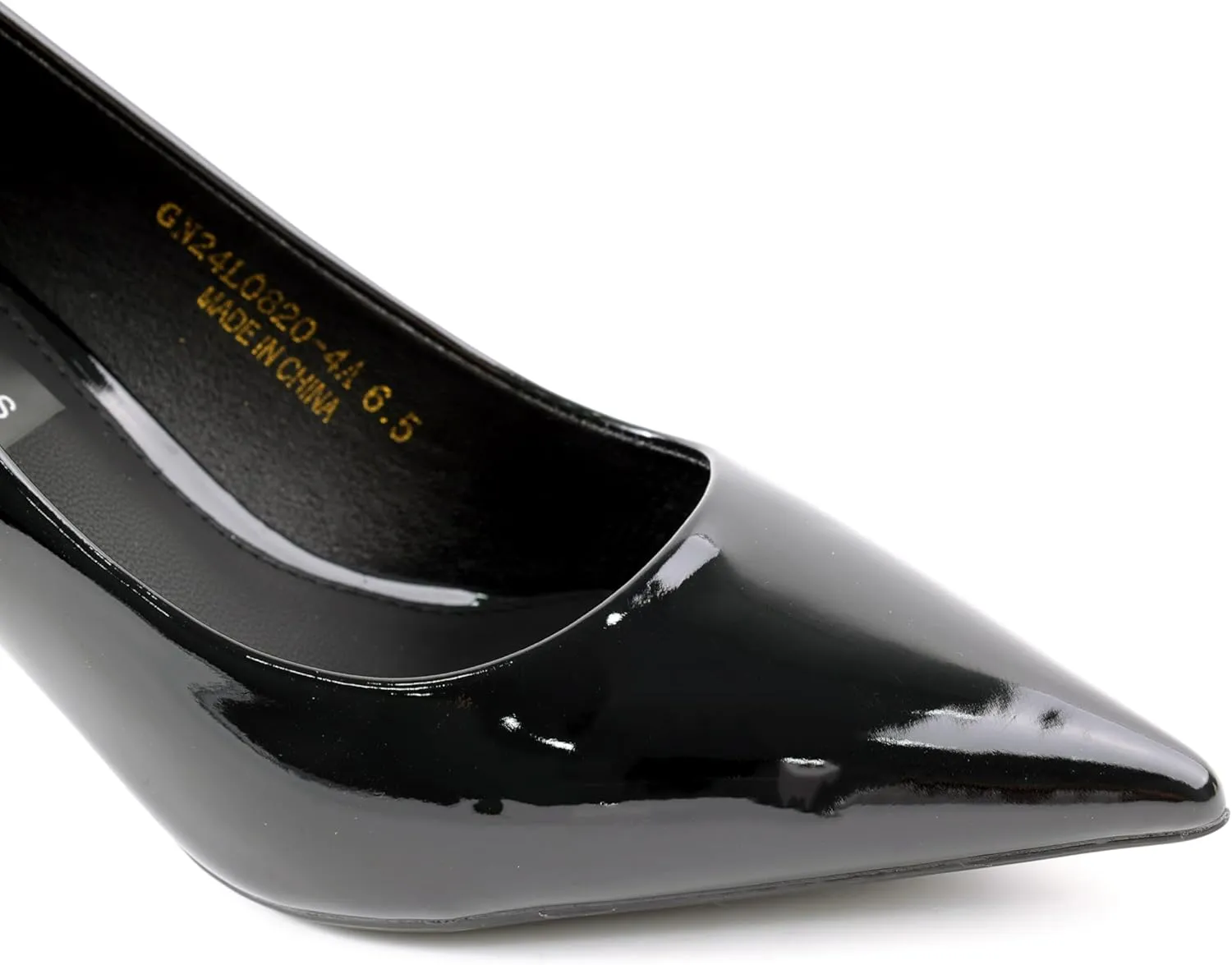 Women's Patent Leather Block Heel Pumps, Pointed-Toe Slip-On Dress Shoes, Comfortable Mid-Heel