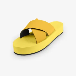 Women's Platform Cross Honey & Mustard