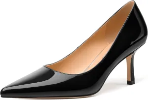 Women's Pumps, Pointed Closed Toe High Heels, Fashion Mid Heel Slip on Shoes for Women